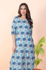 Load image into Gallery viewer, Gauri Blue Abstract Block Print Kurti
