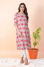 Load image into Gallery viewer, Indira Multicolor Abstract Block Print Kurti
