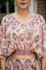 Load image into Gallery viewer, Pink muslin 2-piece skirt and top set
