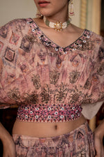 Load image into Gallery viewer, Pink muslin 2-piece skirt and top set
