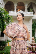 Load image into Gallery viewer, Pink muslin 2-piece skirt and top set
