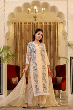 Load image into Gallery viewer, Yellow cotton shifley printed kurta set
