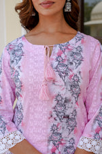 Load image into Gallery viewer, Pink cotton shifley printed kurta set
