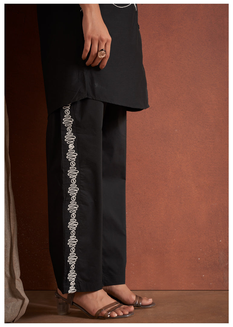 Black cotton poplin co-ord set