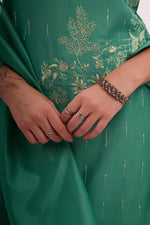 Load image into Gallery viewer, Roman silk aqua green coord set
