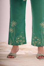 Load image into Gallery viewer, Roman silk aqua green coord set
