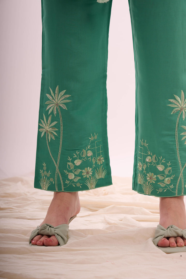 Roman silk aqua green coord set