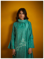 Load image into Gallery viewer, Roman silk aqua green coord set
