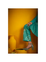 Load image into Gallery viewer, Roman silk aqua green coord set
