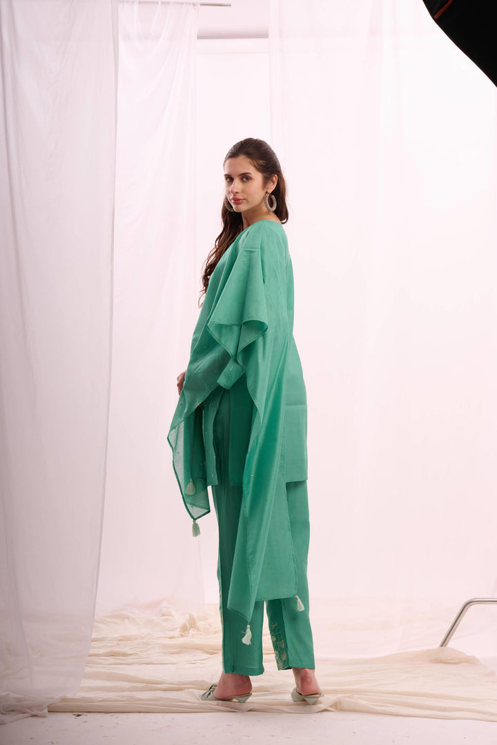 Roman silk aqua green coord set