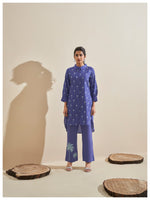 Load image into Gallery viewer, Royal blue palm tree embroidery co-ord set
