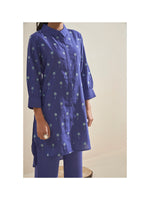 Load image into Gallery viewer, Royal blue palm tree embroidery co-ord set
