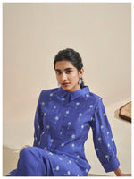 Load image into Gallery viewer, Royal blue palm tree embroidery co-ord set
