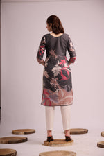 Load image into Gallery viewer, Grey cotton shifley kurta
