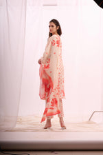 Load image into Gallery viewer, Dusty red digital print cotton kurta set with dupatta
