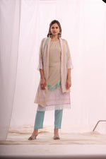 Load image into Gallery viewer, Mustard pure muslin digital printed kurta set with dupatta
