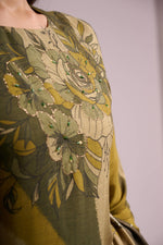 Load image into Gallery viewer, Jungle green pure muslin digital print kurta set with dupatta
