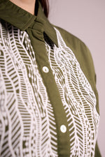 Load image into Gallery viewer, Mehendi twill cotton co-ord set

