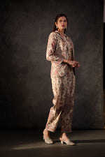 Load image into Gallery viewer, Beige printed linen co-ord set
