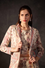 Load image into Gallery viewer, Beige printed linen co-ord set
