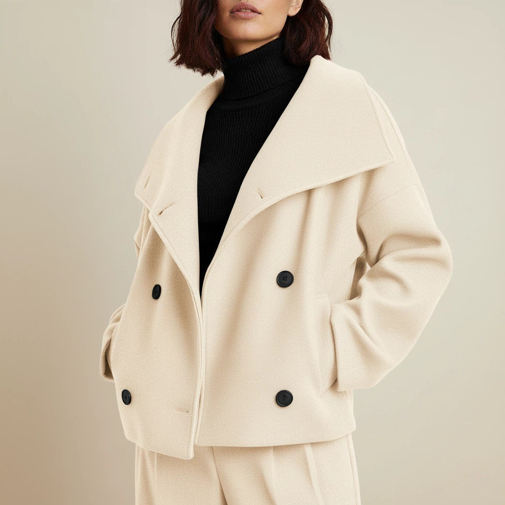 Jacka Dam Dubbelknäppt Textilyta | Vardagsbruk