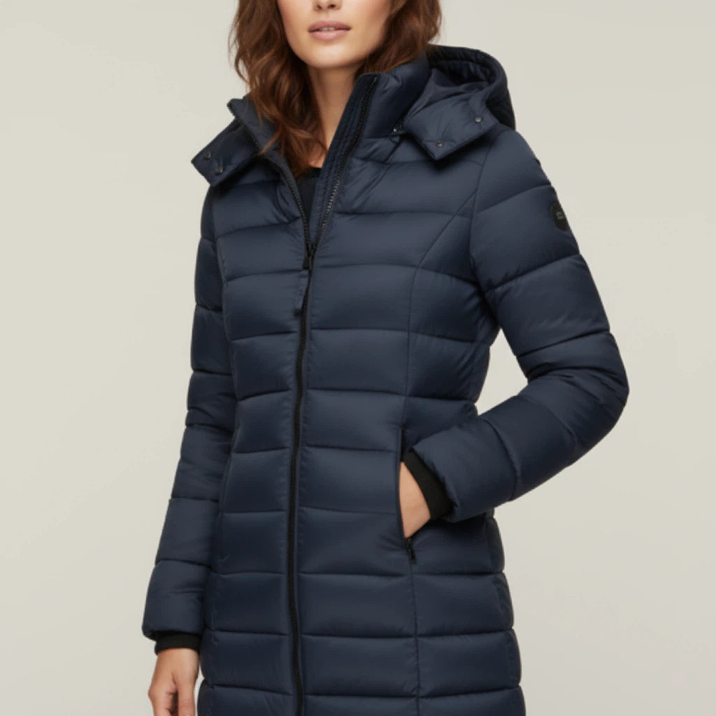 Vinterjacka dam med huva och dragkedja | vardag och kyligt väder